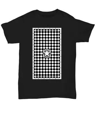 Masonic Shirt - Freemason Mosaic Floor Blazing Star Symbol Tracing Board Tee  • $24.99