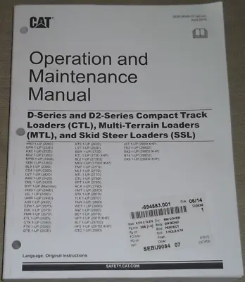 Cat Caterpillar 287d 272d2 297d2 299d2 Skid Steer Operation & Maintenance Manual • $89.99