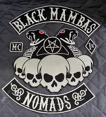 BLACK MAMBUS (NOMADS) Motorcycle Club MC Biker Iron On Patch Rockers Vest Jacket • $45