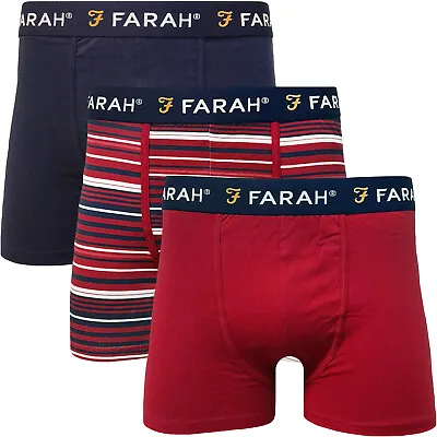 Farah Mens Kinen 3 Pack Elasticated Underwear Boxers Boxer Shorts - Assorted • £16.95