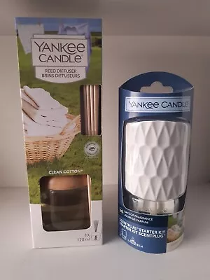 Yankee Candle Clean Cotton Reeds & Plug In Starter Kit • £29