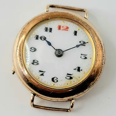 £45 • Buy ANTIQUE ROLLED GOLD  LTG  WATCH RED 12 TRENCH STYLE WATCH VINTAGE 1910s 1920s