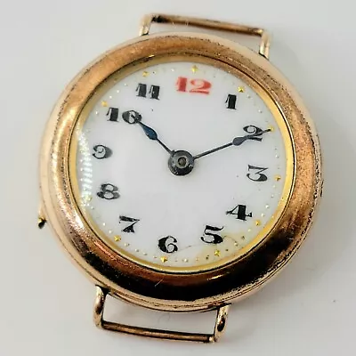 £45 • Buy ANTIQUE ROLLED GOLD  LTG  WATCH RED 12 TRENCH STYLE WATCH VINTAGE 1910s 1920s