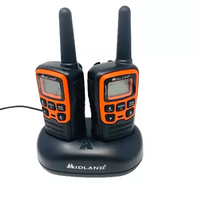 2 Pcs Midland X-Talker T51A Two Way Radios Walkie Talkie With Charging Base • $29.57