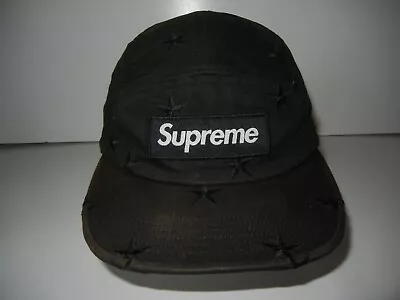 SUPREME Black/White Patch STARS-STITCHED 5-PANEL HAT Usa Made Baseball Skate Ca • $67.99