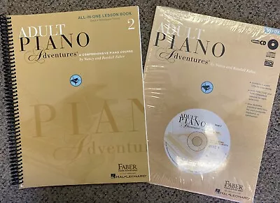 Faber Adult Piano Adventures All In One Book 2  & CD New! Free Shipping • $25