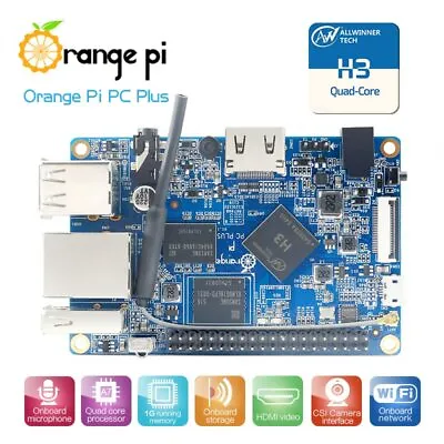 Orange Pi PC Plus RAM 1G With 8GB EMMC Flash Mini Open-Source Single Board PC • $67.99