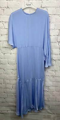 £9.99 • Buy ASOS New Baby Blue Asymmetric Drape Sleeve Dress Uk 10