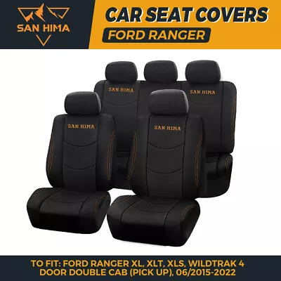 San Hima Car Seat Covers For Ford Ranger Full Set Double Cab Airbag 2015-2022 • $89.95