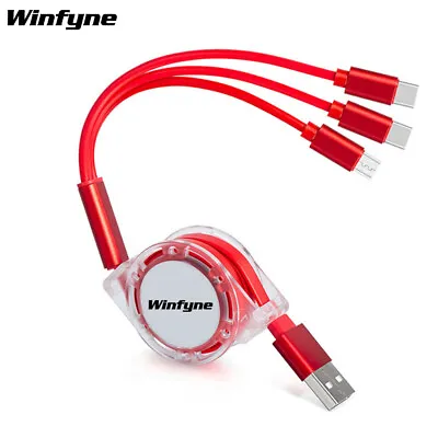 Retractable 3 In 1 Multi Charging USB Cable For IPhone Type-C Micro USB • $7.98