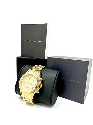 Marc By Marc Jacobs Women's MBM3188 Rock Chrono Gold Tone Bracelet Watch • $199