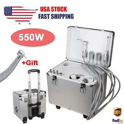 Mobile Portable Dental Delivery Unit Air Compressor Syringe Suction 550W 4H • $515