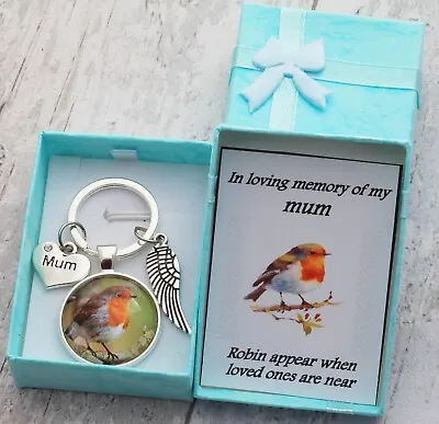 In Loving Memory Of MUM DAD NANA GRANDAD NANNY NANA -ROBIN APPEAR KEYRING+BOX • £4.59