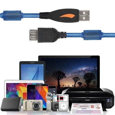 $8.99 • Buy Blue Shielding Braid USB 2.0 A Female To A Male Extension Cable Cord Long 10m AU