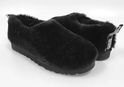 UGG Australia Women's Classic Cozy Sheepskin Bootie Slippers Shoes Black Size 10 • $69.99