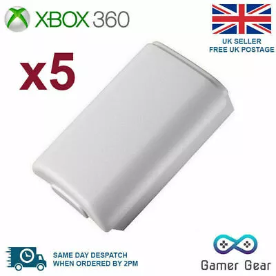 Xbox 360 Controller Battery Back Cover Case Shell - White 5 Pack • £4.45