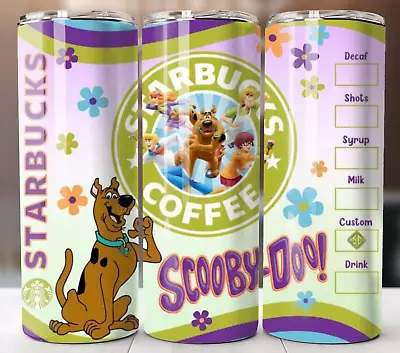 Scooby Doo Tumbler 20oz Stainless Steel Insulated Travel Mug Cup Straw Lid • $19.95