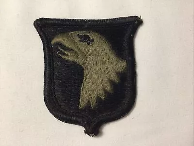 Vintage Sewing Patch Screaming Eagle Head Black & Green Subdued 101st Airborne • $10