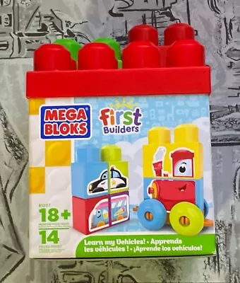 MEGA BLOKS First Builders 14 Piece Learn My Vehicles 18+ Months • $15