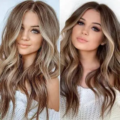 £15.39 • Buy Womens Ladies Ombre Blonde Long Hair Curly Wig Natural Wavy Cosplay Full Wigs