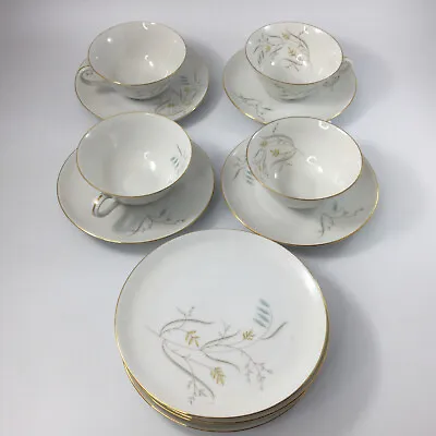 $49 • Buy Vintage Eschenbach Lyra Baronet Tea Cups Saucers Dessert Dishes Plates Germany