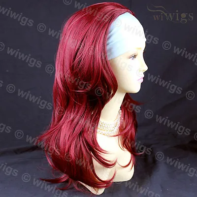 Wiwigs Long Wavy Layered 3/4 Wig Fall Hairpiece Burgundy Red Mix  • £16.99