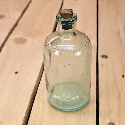 Vintage Mrs. Stewart's Liquid Bluing Embossed Glass Bottle With Cork • $9.95