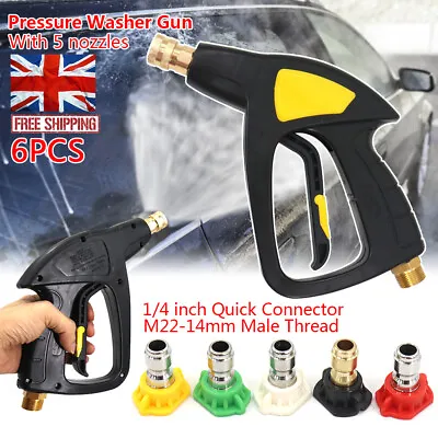 £11.99 • Buy 3000PSI High Pressure Washer Spray Gun Jet Lance Trigger Wash Water 5Nozzle Tool