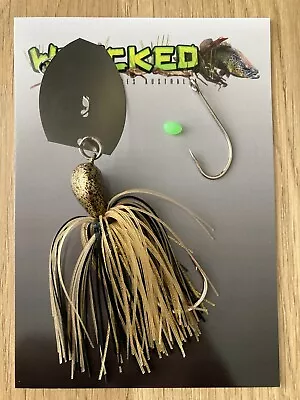 WHACKED LURES AUS ~ 1oz 'Rig Your Own Trailer' CHATTERBAIT ~ BLACK & GOLD • $13.50