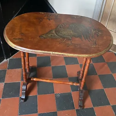 Antique French Hand Painted Japanese Lacquer Table • £350