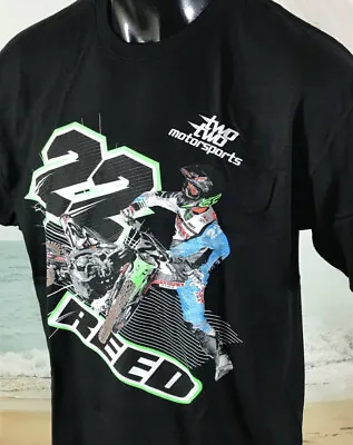 Chad REED 22 Two Two Motorsports Racing SHIRT Sz L Black 100% Cotton Youth • $16