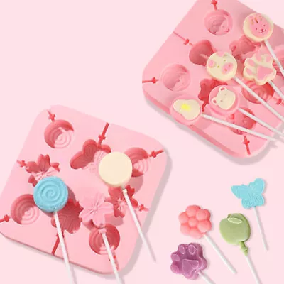 Silicone Lollipop Chocolate Mould Ice Cube Jelly Lolly Kitchen Baking Tray Candy • £2.39