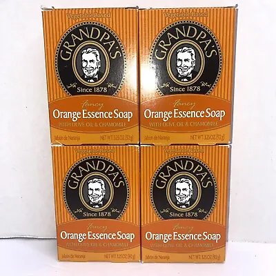 Lot Of 4 ~ Vintage GRANDPA'S BAR SOAP ~ Orange Essence ~ Vegetable Based NEW • $24.80