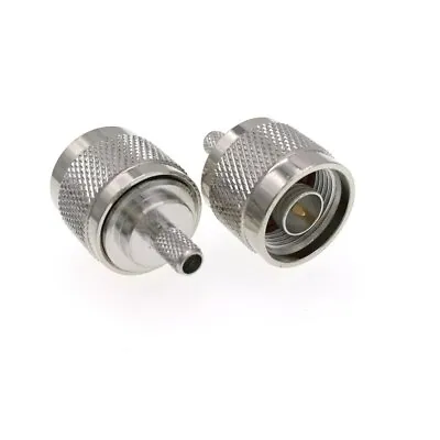 2pc N-Type Male Plug Crimp Connector Jack For RG58 142 223 400 LMR195 Radio Plug • £4.99