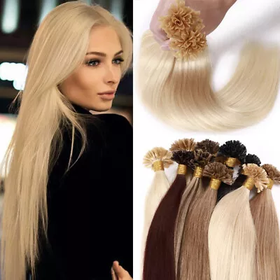 Pre Bonded Indian Keratin U Nail Tip Real Human Hair Extensions 100G 200s Blonde • $66.74