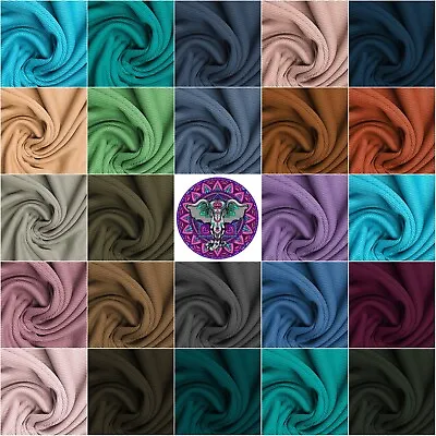 £1.25 • Buy Cotton Rib Fabric 2 Way Stretch Cotton Elastane Soft Ribbed Jersey Knit Material