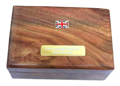 Union Jack Plain Wooden Jewellery Keepsake Box Personalised 383 • £29.99