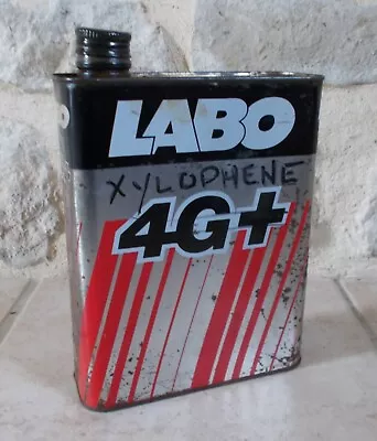 Vintage LABO Oil Can Tin 4G+ Silver Red Auto Old Antique Vtg 2l • $25.85