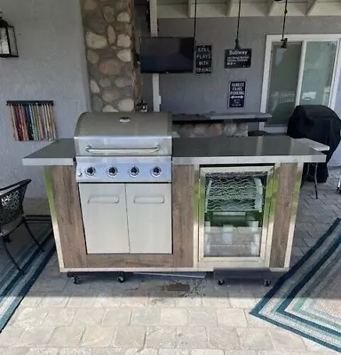 Complete BBQ Island With Stainless Steel Top And Tile Bottom • $2495