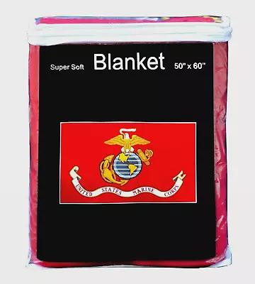 U.S. Marine Corps Flag Fleece Blanket NEW 50 X60  Soft Marines USMC Throw Cover • $21.99