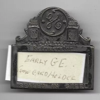 Vintage Old GE GENERAL ELECTRIC Refrigerator Employee Name Tag With Emblem Logo • $12.50