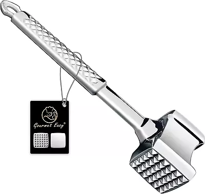 Meat Tenderizer Mallet Stainless Steel Premium Meat Hammer Tenderizer Kitchen Me • £43.78