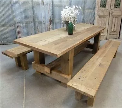 6' Amish Pine Harvest 4 Leg Table Custom Made To Order Rustic Farmhouse Table • $1550