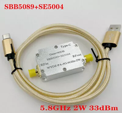 NEW SBB5089+SE5004 5.8GHz 2W 33dBm Microwave RF Power Amplifier • $28.21