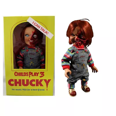 Child's Play - Pizza Face Chucky 15  Good Guy Action Talking Figure Scar W Sound • $149.95