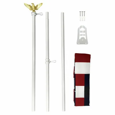 USA Flag & Flag Pole Kit American Flag Kit US Flag And Pole Kit 6ft Pole 3x5ft • $24.88