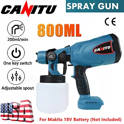 Cordless Electric Paint Sprayer Airless Spray Gun For Makita 18V Without Battery • $29.99