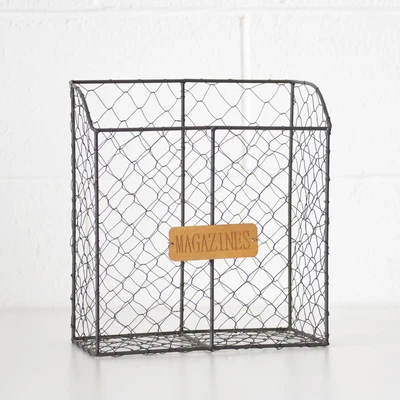 £11.99 • Buy Magazine Rack Home Office Storage Newspaper Letter Tray Organiser Vintage Metal