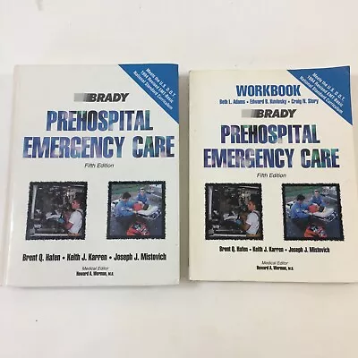 Set Of 2 - Prehospital Emergency Care & Workbook - Brady (HC PB 5th Edition) • $55.97