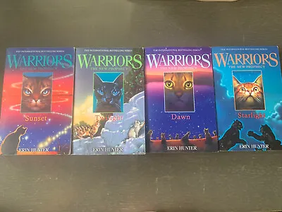 Warrior Cats  New Prophecy 4 Books By Erin Hunter-Ages 8-12 Paperback New • £16.30